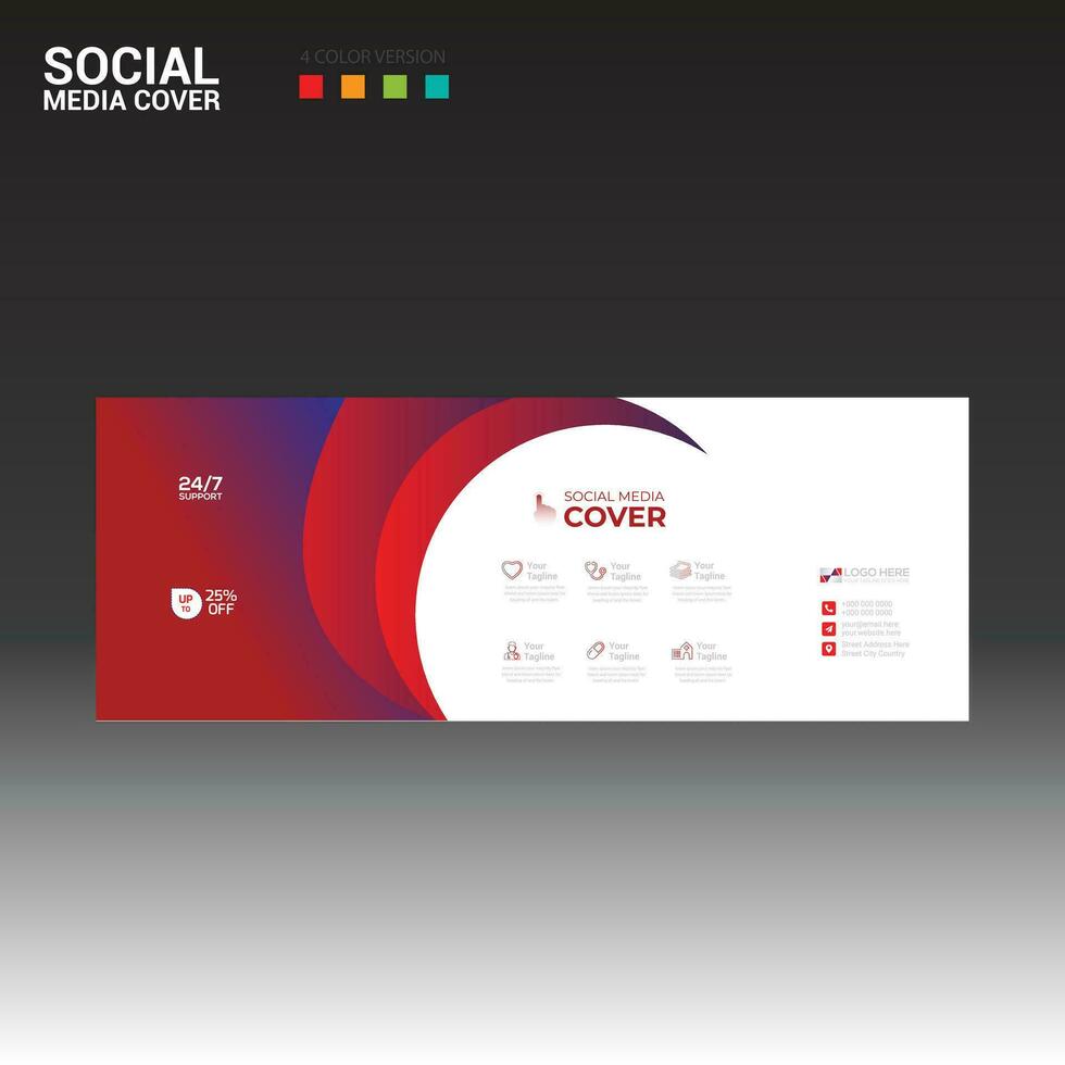 social media cover banner for any use vector