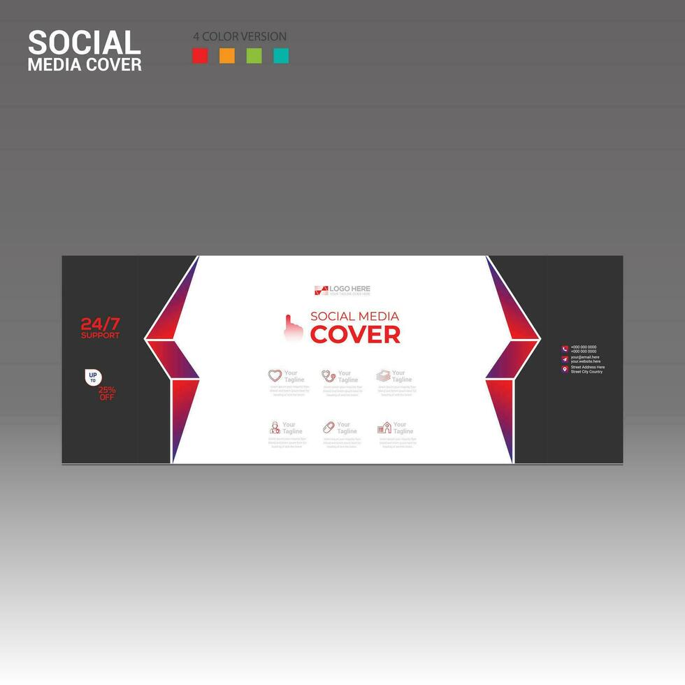 social media cover banner for any use vector