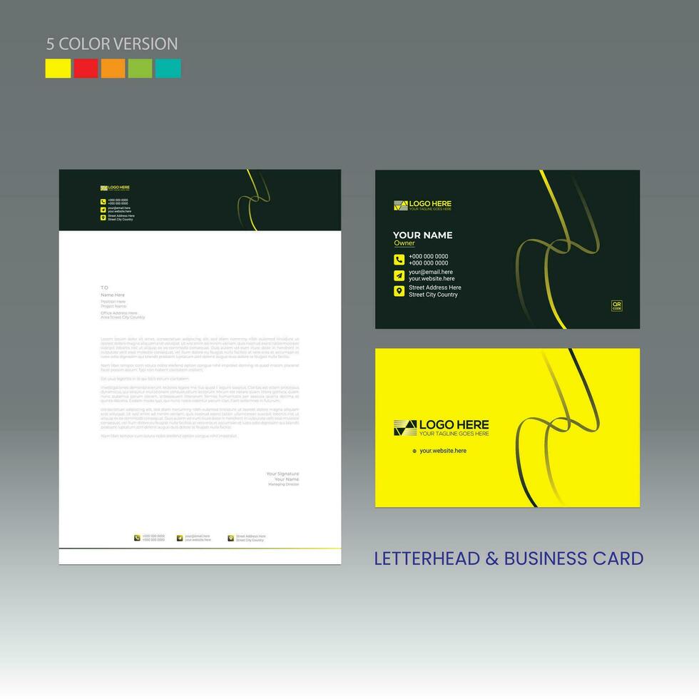 letterhead and business card design vector