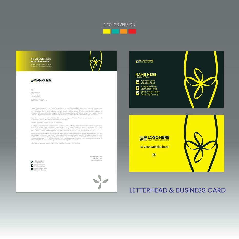 Letterhead and business card design 30527338 vector art at vecteezy