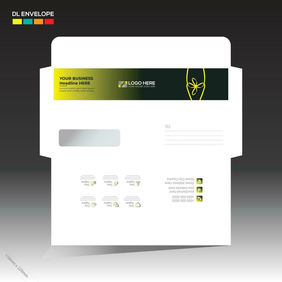 envelope design for health and any use vector