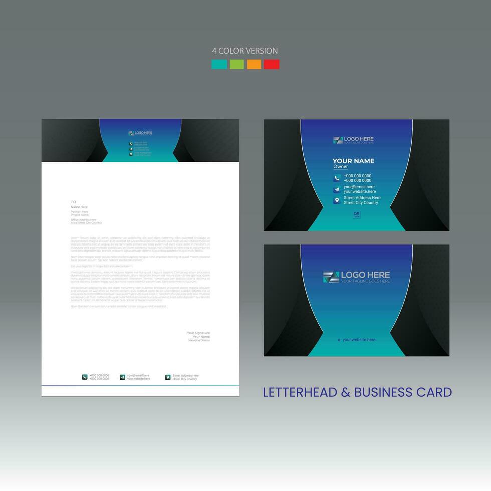 letterhead and business card design vector