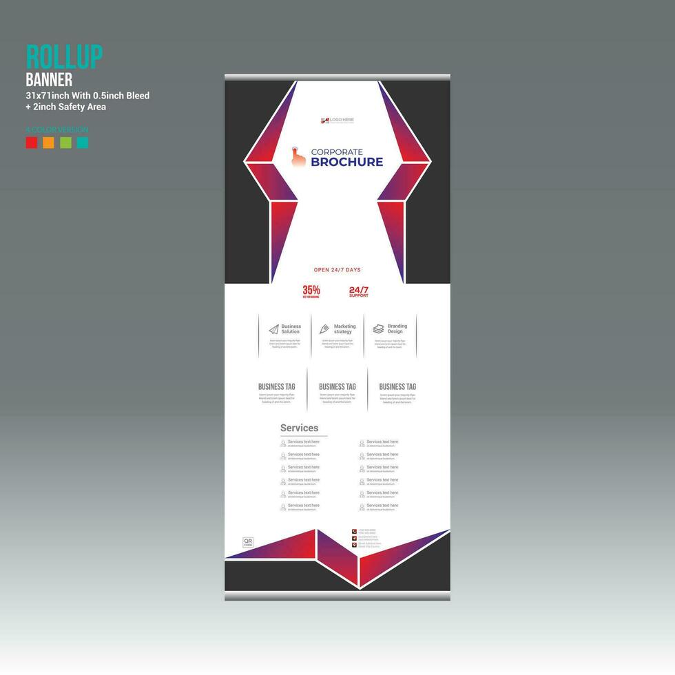 roll up banner design for any best company use vector