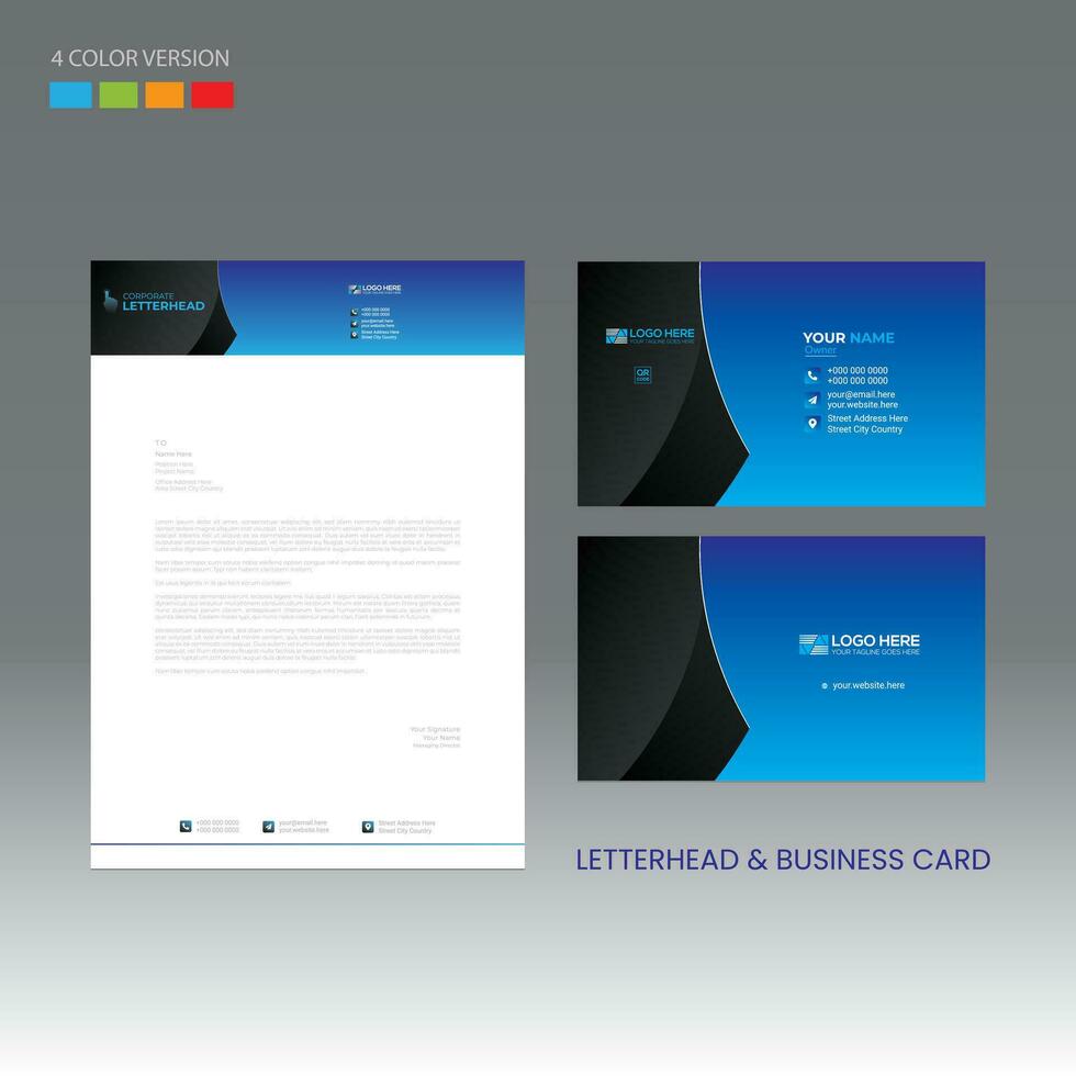 letterhead and business card design vector