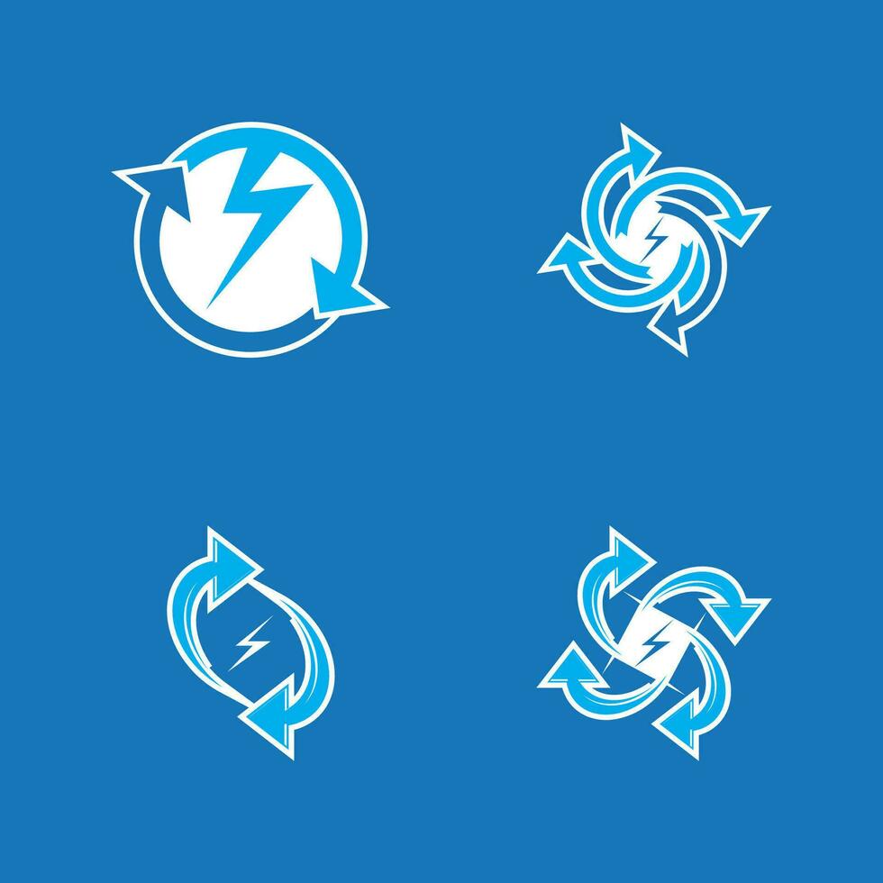 Recycle power logo vector template illustration