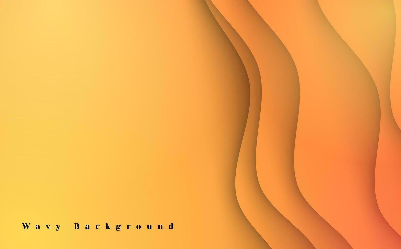 Elegant wavy orange abstract vector background design