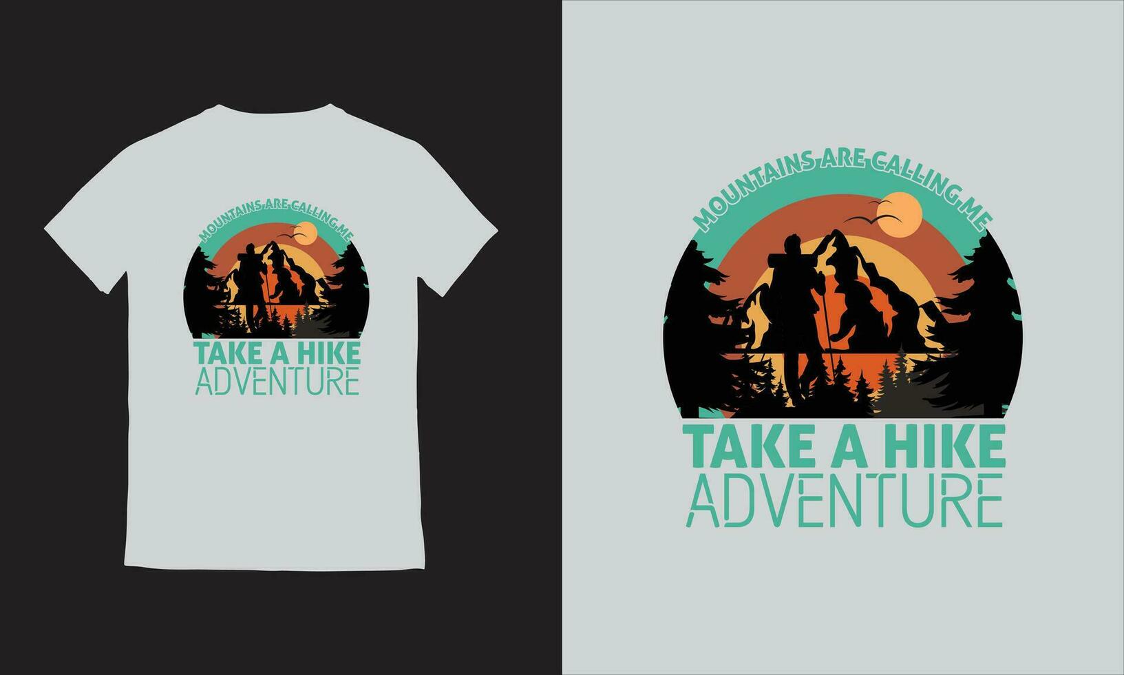 excursionismo al aire libre camiseta aventuras camiseta un caminante alpinismo a el parte superior de el montaña. vector