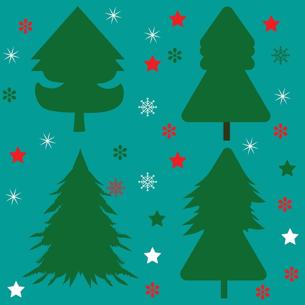 Merry Christmas Tree Vector Bundle Element Silhouette