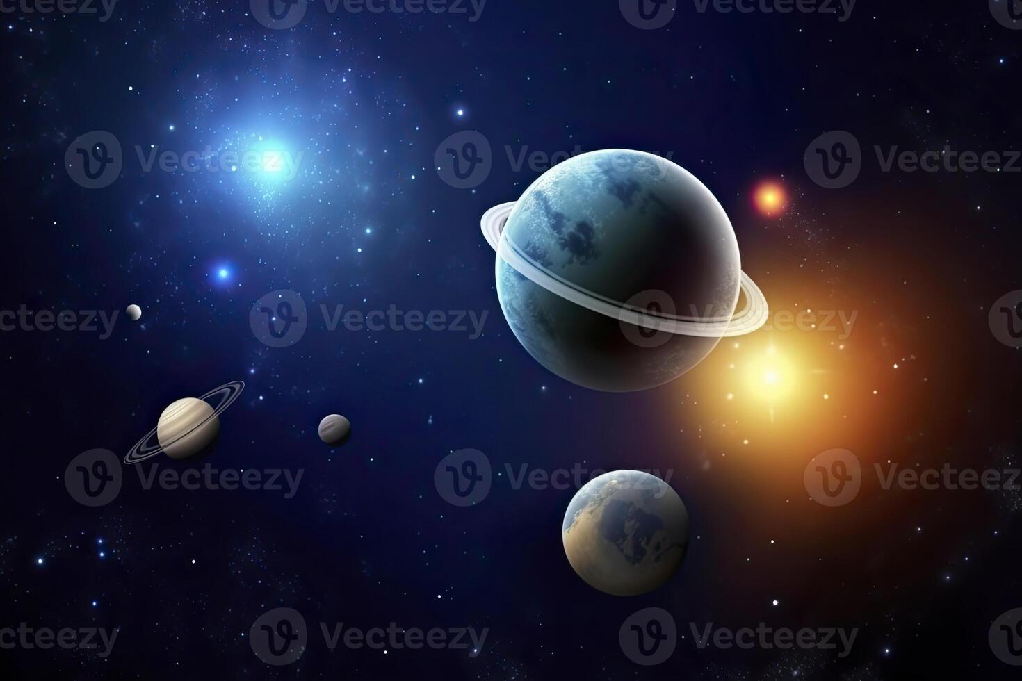 planets in the background of space photo