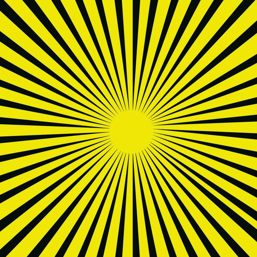 amarillo negro rayos de sol modelo vector