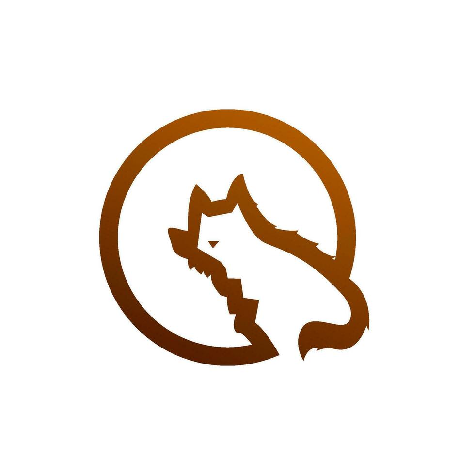 lobo Clásico logo. lobo silueta logo. lobo y gato logo. cazador logo. vector
