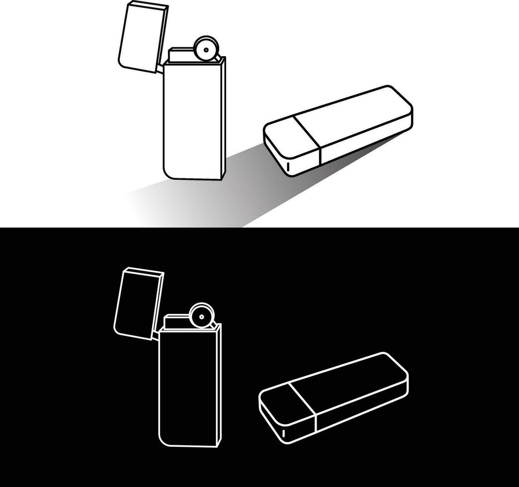 Simple lighter line icon. Line with editable stroke vector