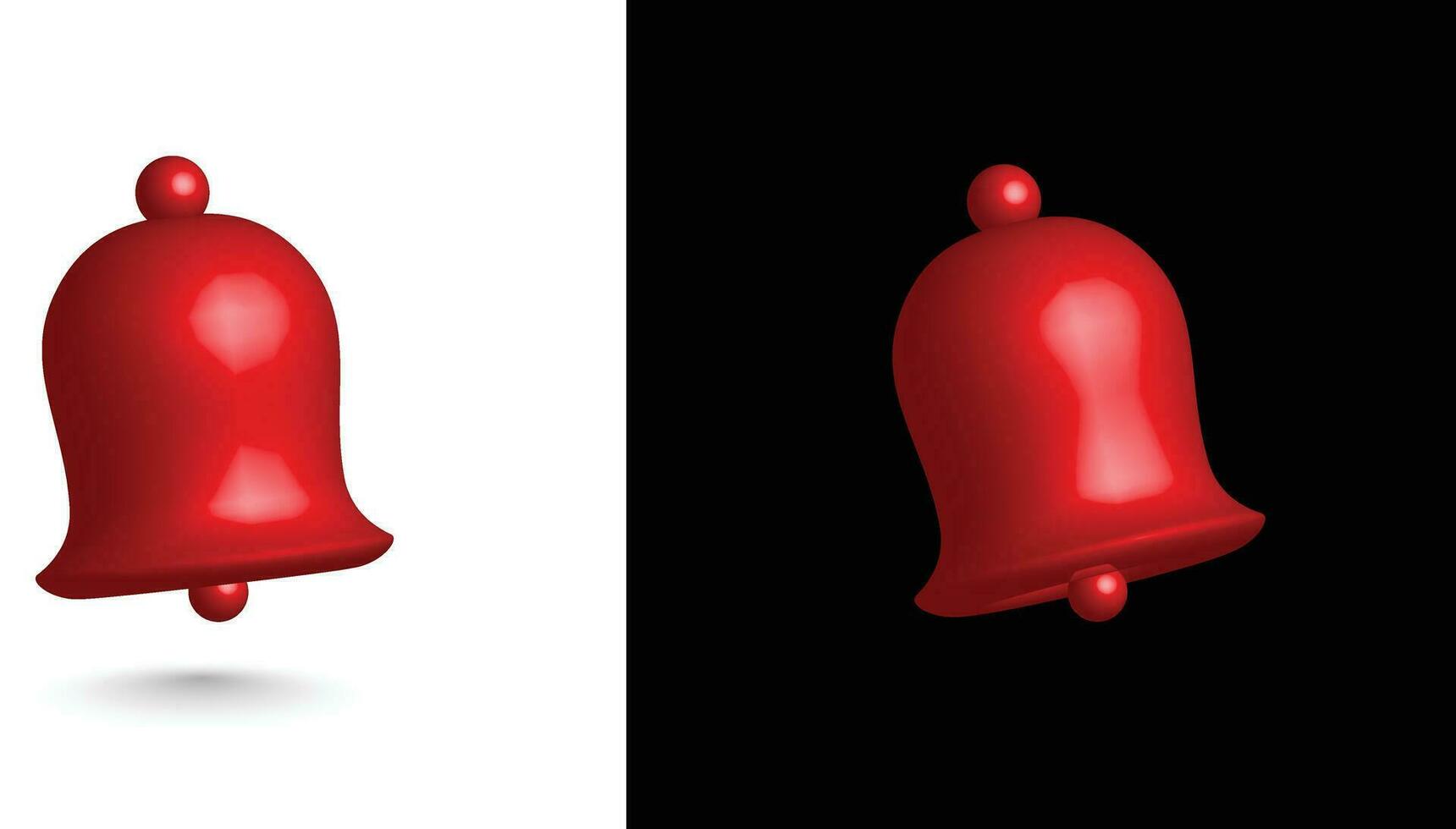 3d notificación rojo campana icono. vector ilustración