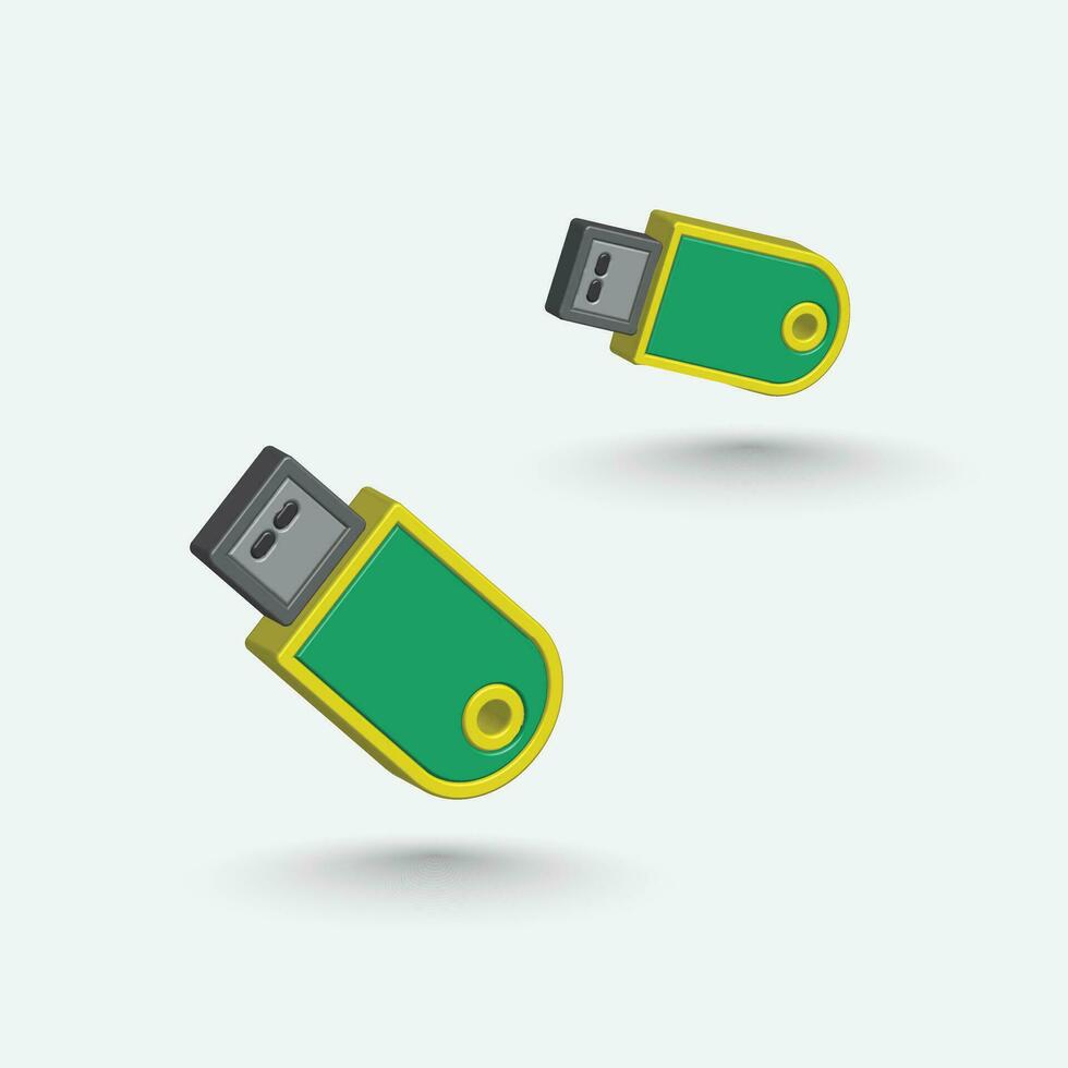 Isometric flash drive on a white background. Vector illustration