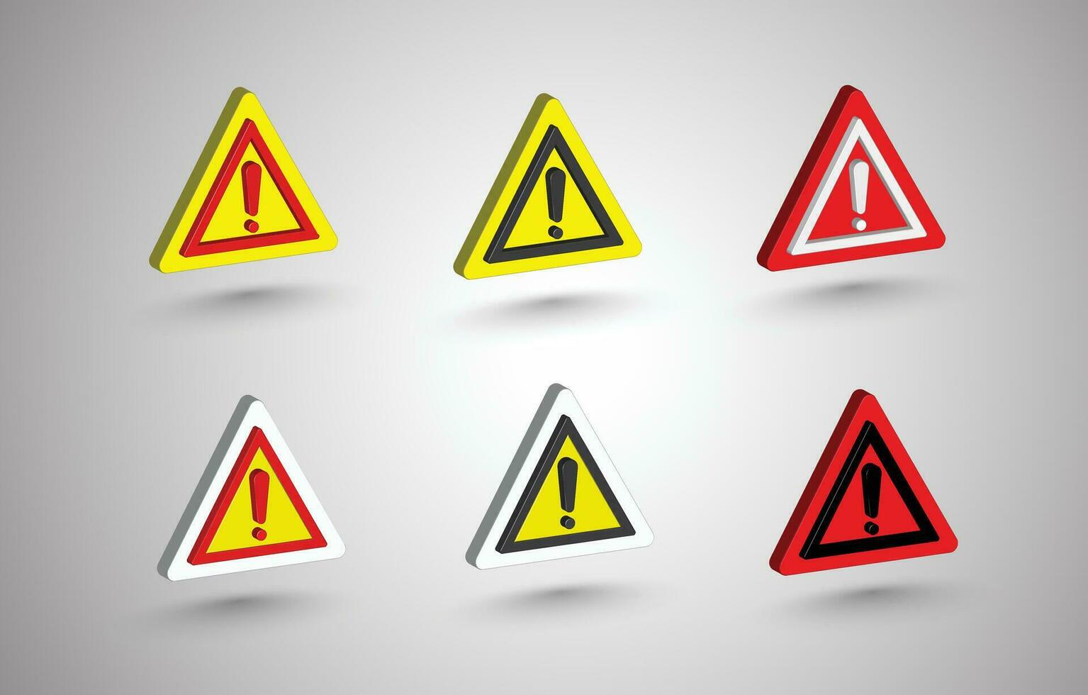 danger warning triangle 3D icon. Alert, caution, or emergency notification symbol. Danger hazard notification vector