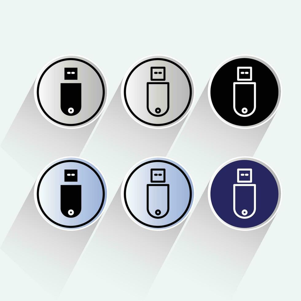 USB icon vector. Flash Drive icon symbol. Line with editable stroke vector