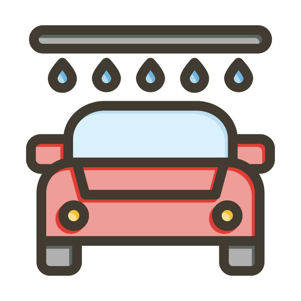 Car Wash Vector Thick Line Filled Colors Icon For Personal And Commercial Use.