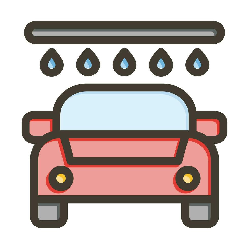 Car Wash Vector Thick Line Filled Colors Icon For Personal And Commercial Use.