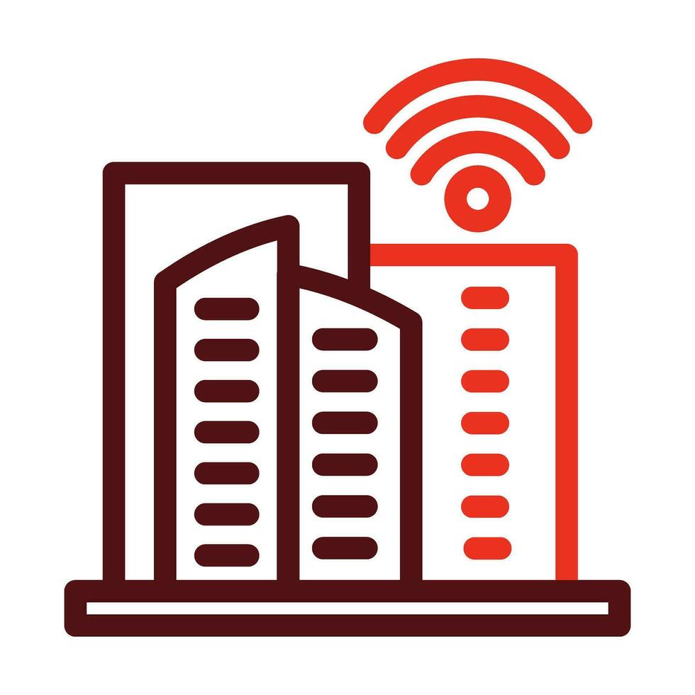 Smart City Vector Thick Line Two Color Icons For Personal And Commercial Use.