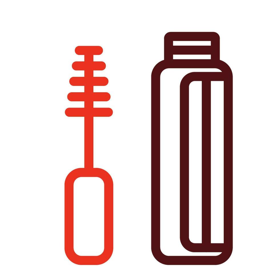 Mascara Vector Thick Line Two Color Icons For Personal And Commercial Use.