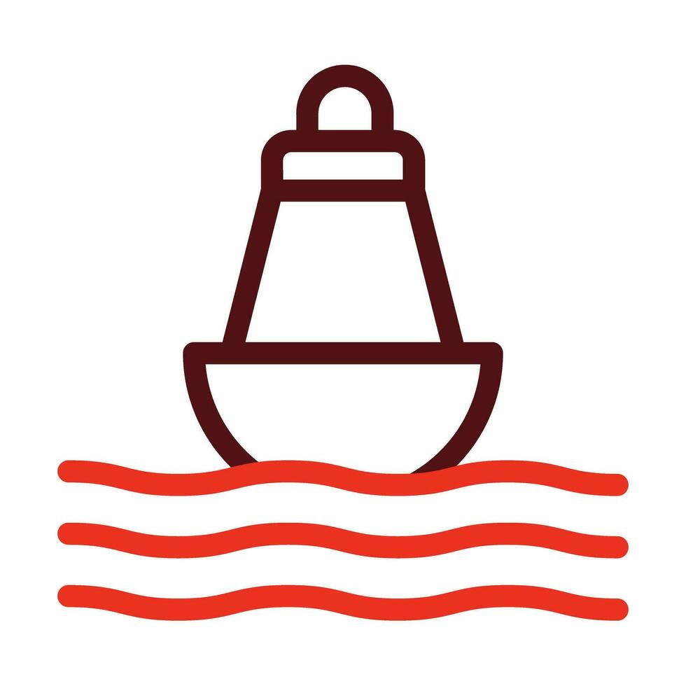 Buoy Vector Thick Line Two Color Icons For Personal And Commercial Use.