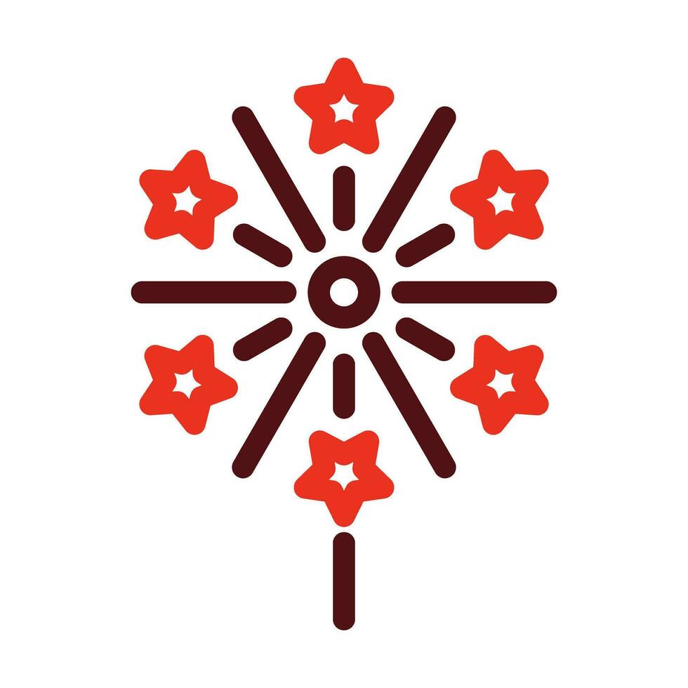 Fireworks Vector Thick Line Two Color Icons For Personal And Commercial Use.