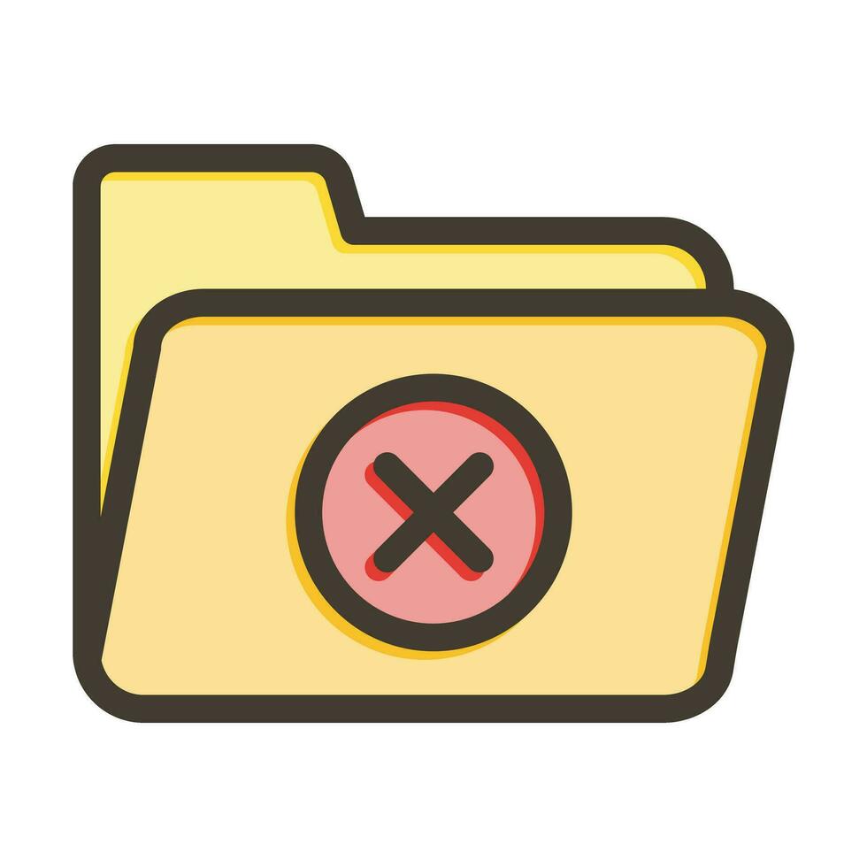 Empty Folder Vector Thick Line Filled Colors Icon For Personal And Commercial Use.