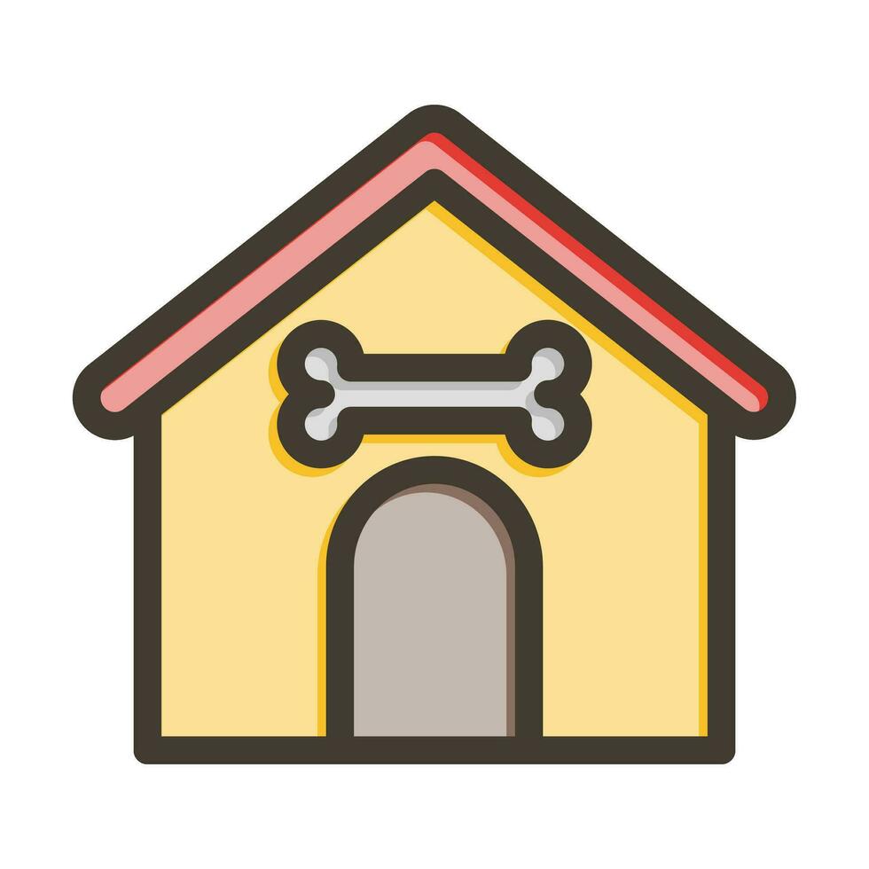 perro casa vector grueso línea lleno colores icono para personal y comercial usar.