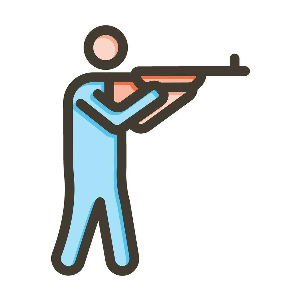 disparo juego vector grueso línea lleno colores icono para personal y comercial usar.