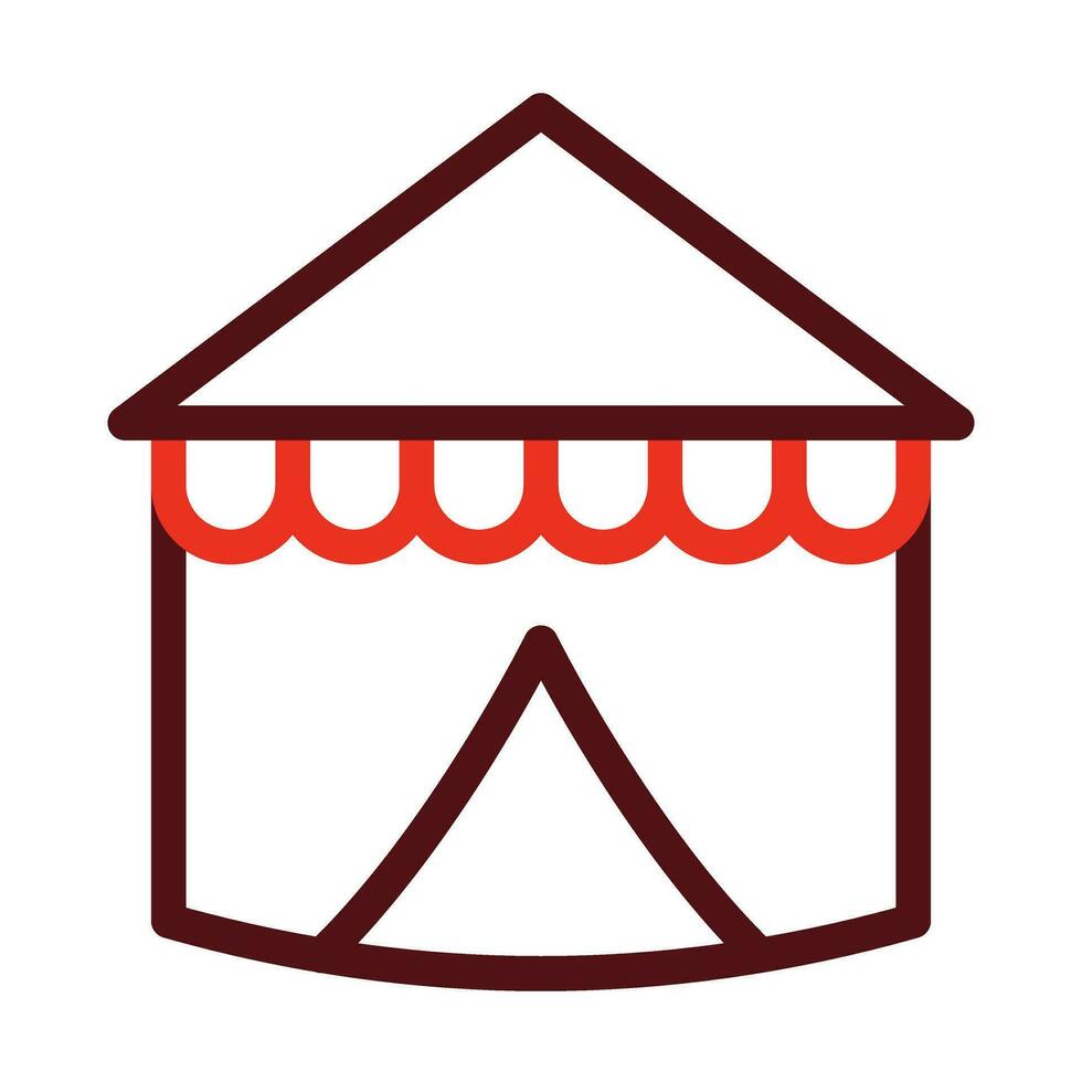 Circus Tent Vector Thick Line Two Color Icons For Personal And Commercial Use.