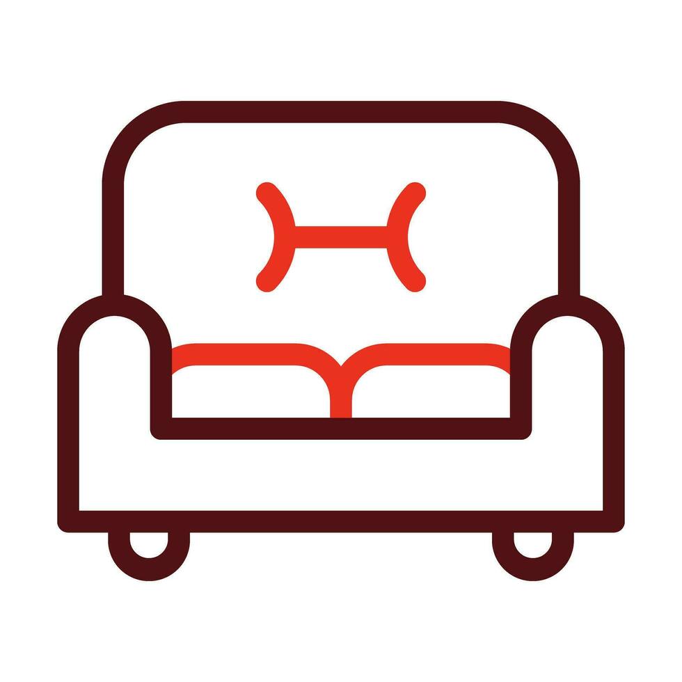 Sofa Vector Thick Line Two Color Icons For Personal And Commercial Use.