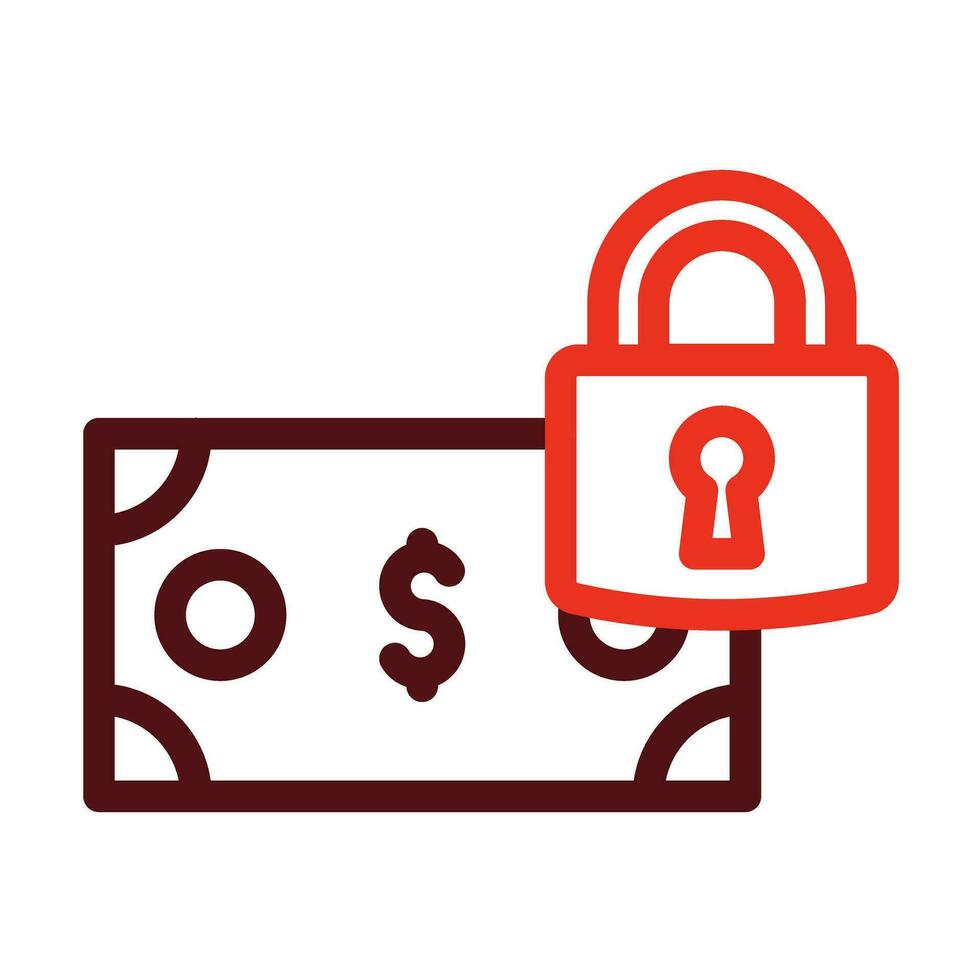 Secure Payment Vector Thick Line Two Color Icons For Personal And Commercial Use.