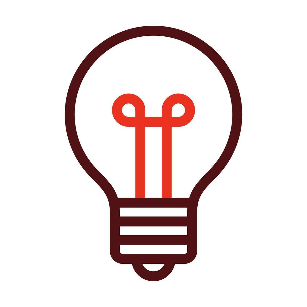 Bulb Vector Thick Line Two Color Icons For Personal And Commercial Use.