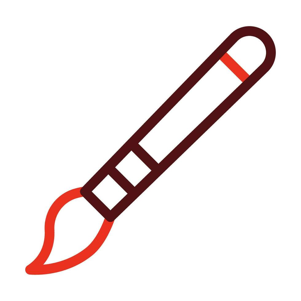 Paint Brush Vector Thick Line Two Color Icons For Personal And Commercial Use.