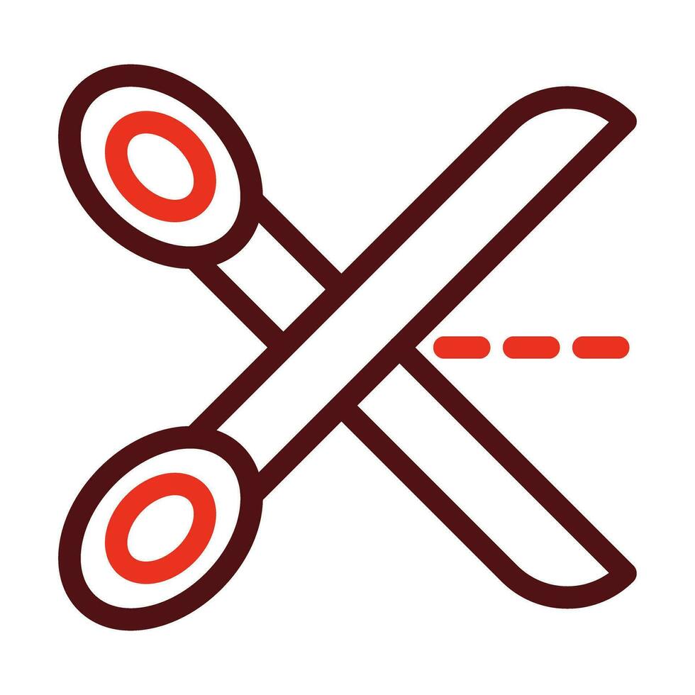 Scissors Vector Thick Line Two Color Icons For Personal And Commercial Use.