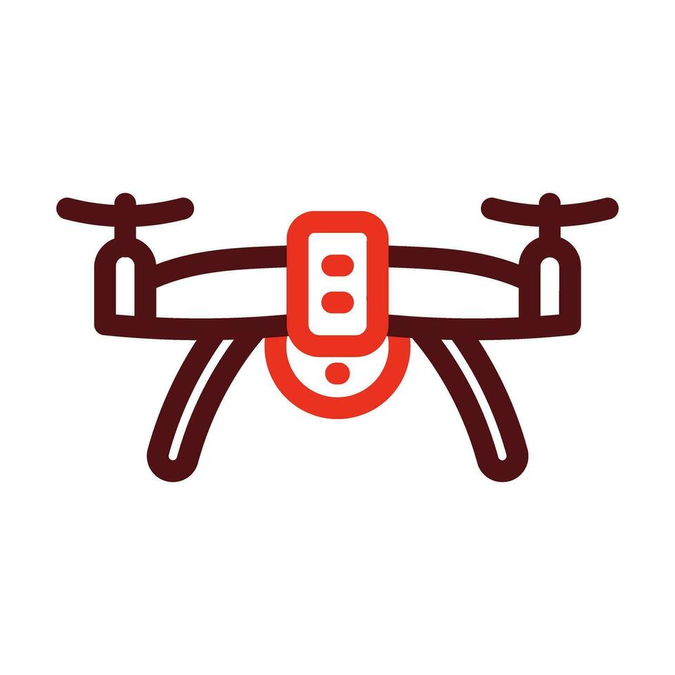 Drone Vector Thick Line Two Color Icons For Personal And Commercial Use.