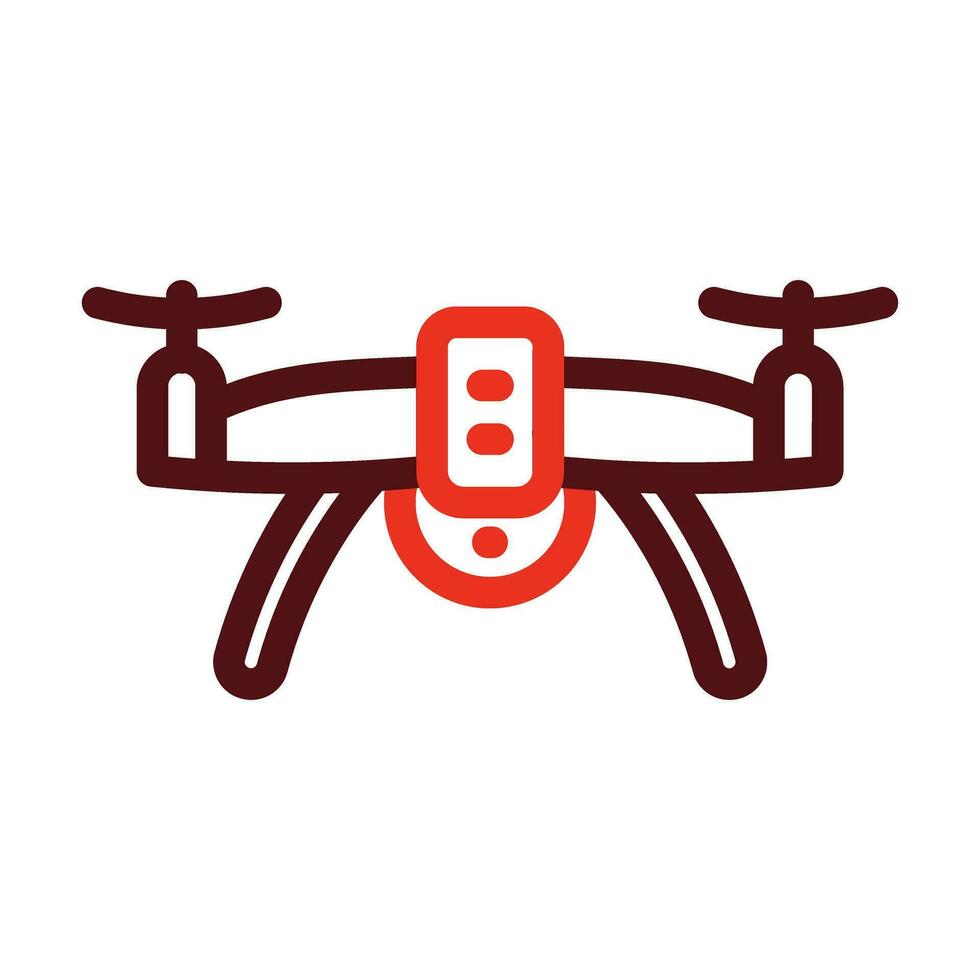 Drone Vector Thick Line Two Color Icons For Personal And Commercial Use.