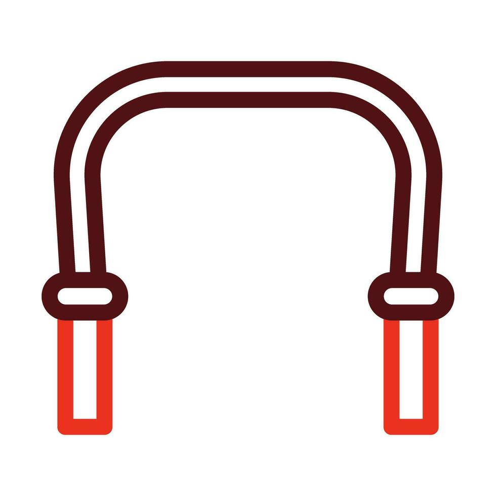 Jumping Rope Vector Thick Line Two Color Icons For Personal And Commercial Use.