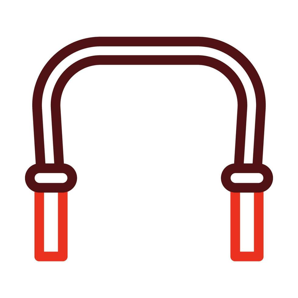 Jumping Rope Vector Thick Line Two Color Icons For Personal And Commercial Use.