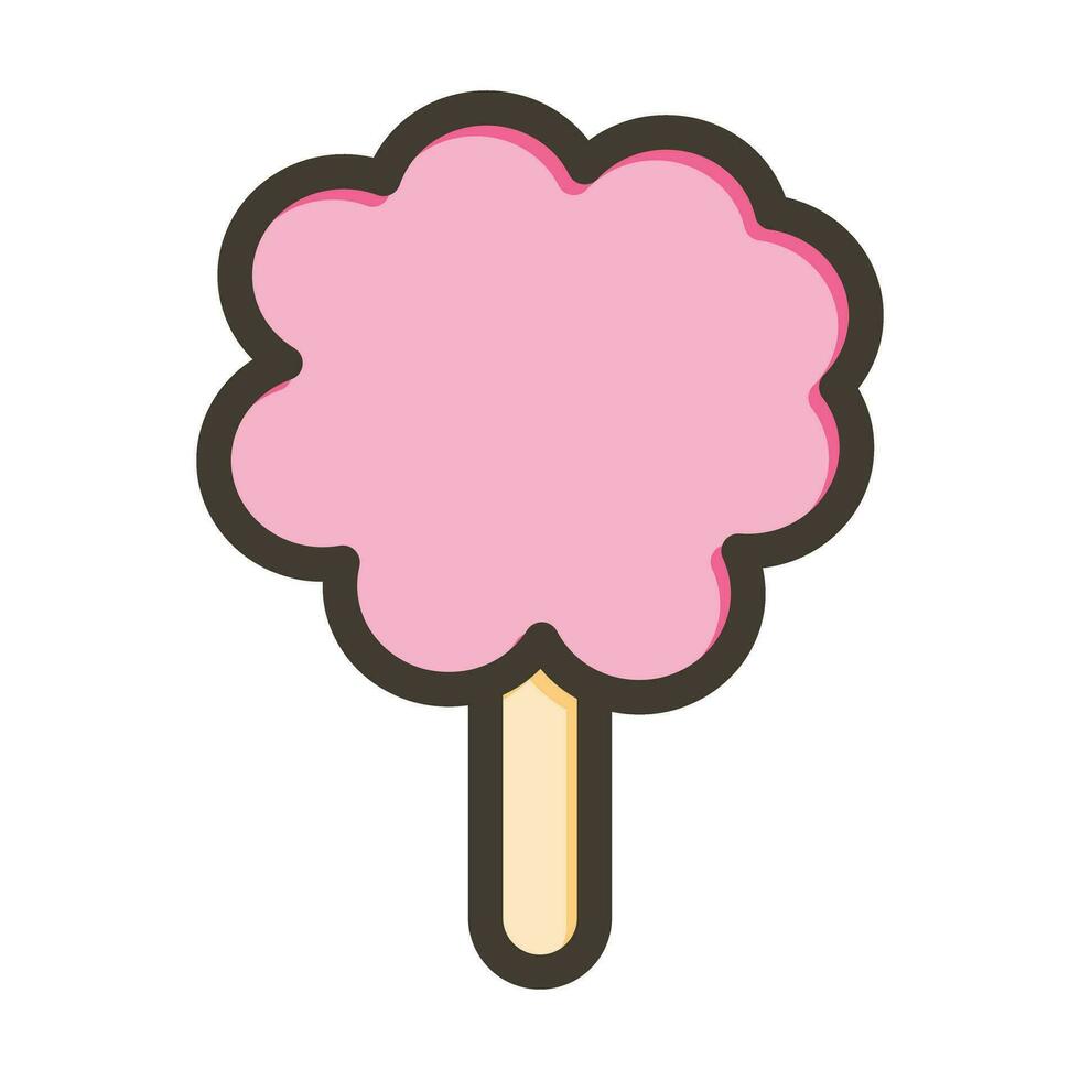 Cotton Candy Vector Thick Line Filled Colors Icon For Personal And Commercial Use.