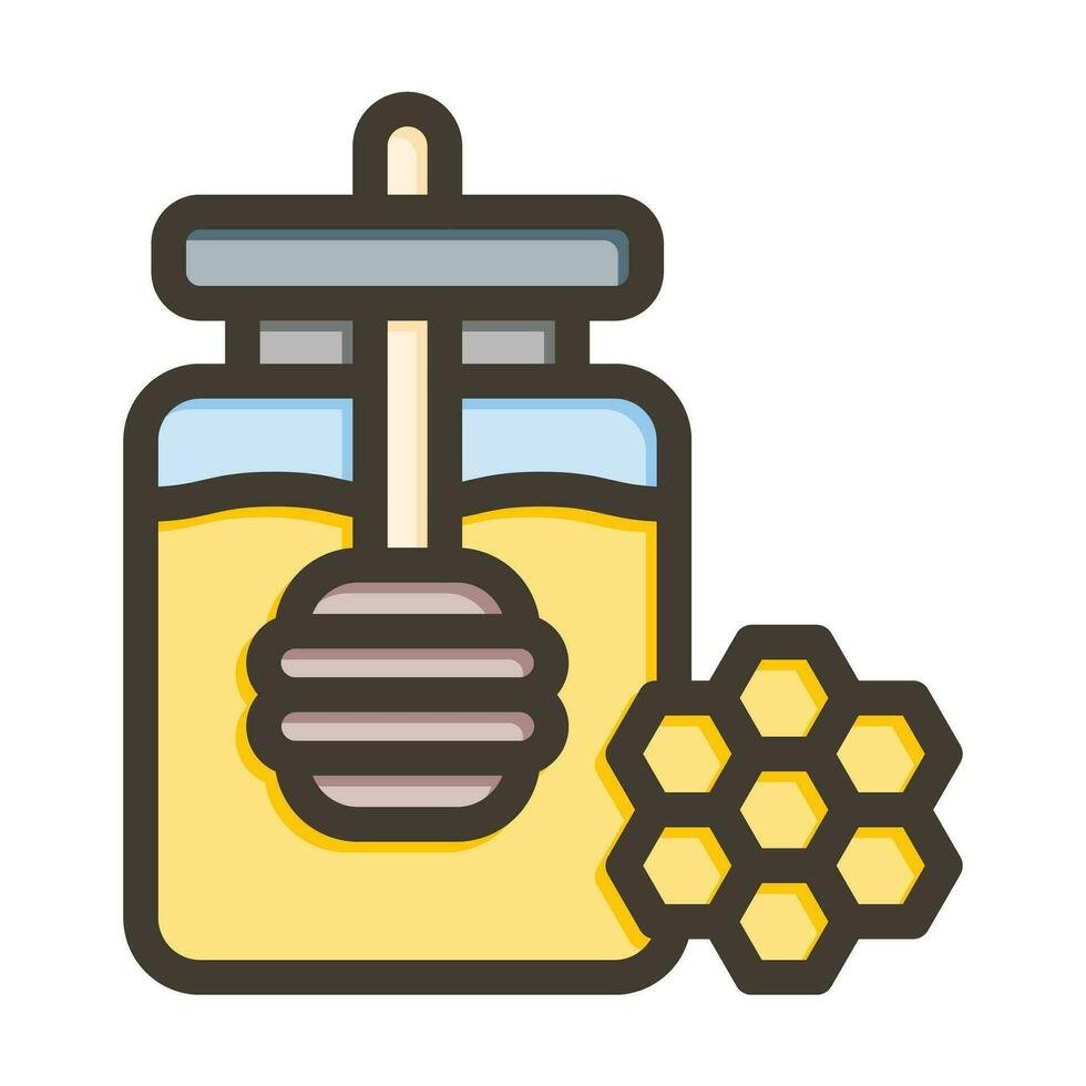 Honey Vector Thick Line Filled Colors Icon For Personal And Commercial Use.