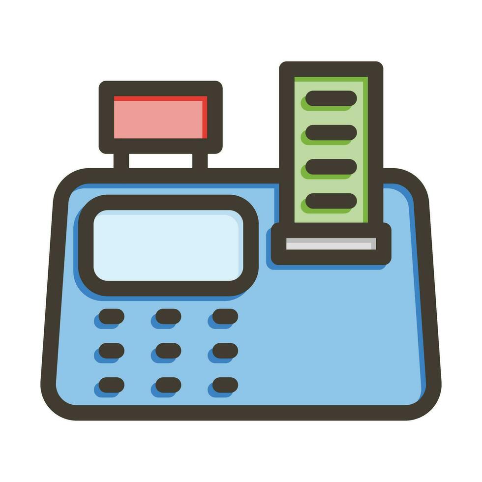 Cash Machine Vector Thick Line Filled Colors Icon For Personal And Commercial Use.