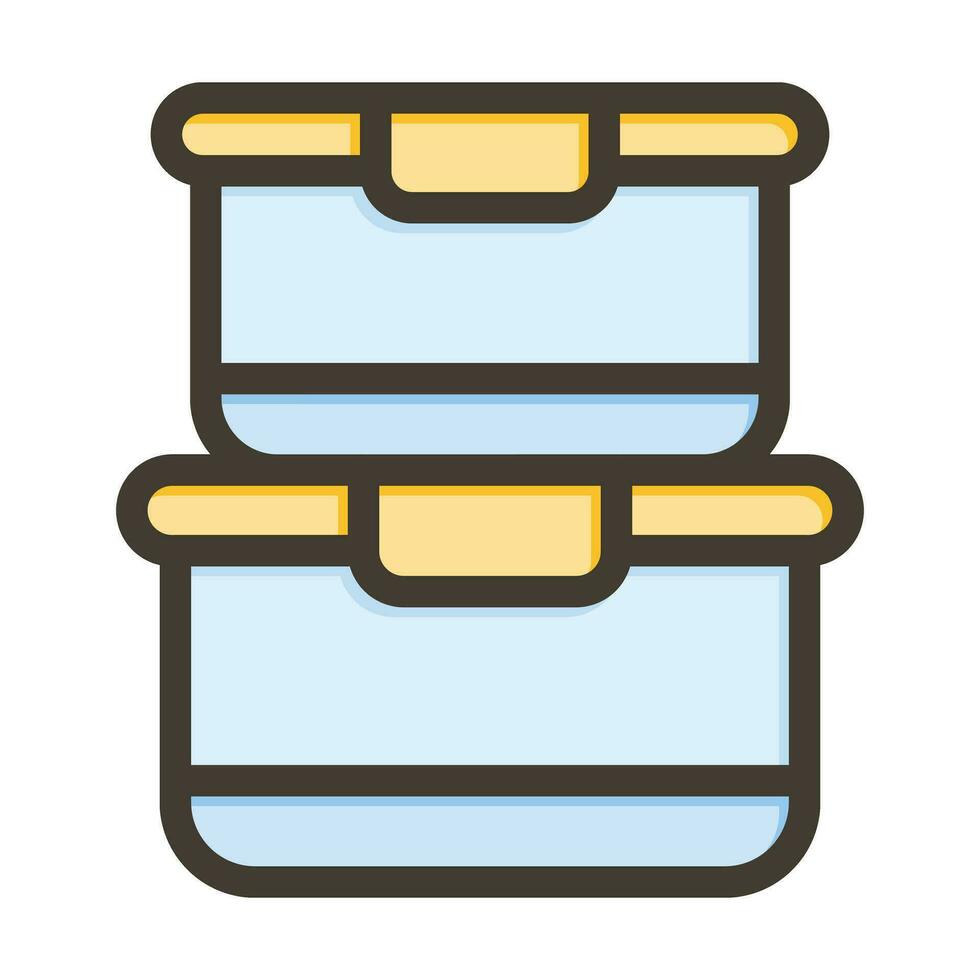 Food Container Vector Thick Line Filled Colors Icon For Personal And Commercial Use.