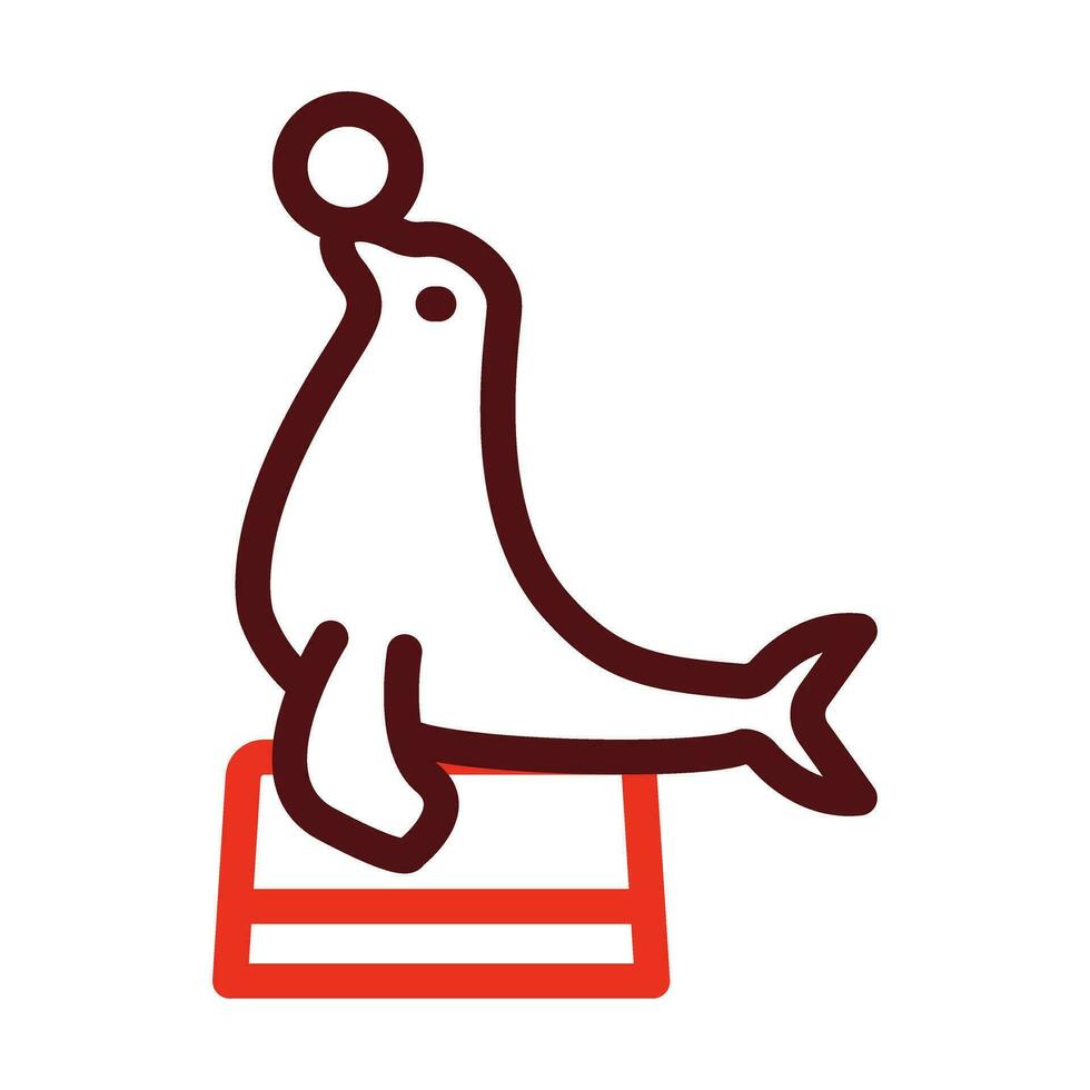 Seal Vector Thick Line Two Color Icons For Personal And Commercial Use.