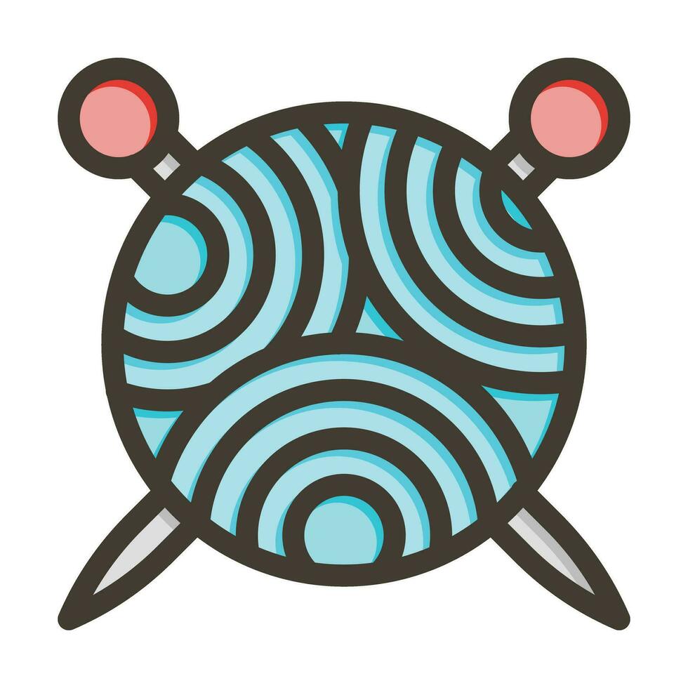 Knitting Vector Thick Line Filled Colors Icon For Personal And Commercial Use.