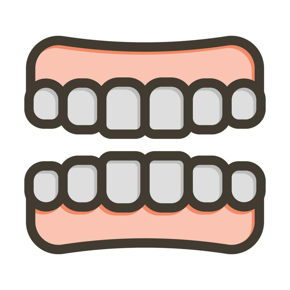 Dentures Vector Thick Line Filled Colors Icon For Personal And Commercial Use.