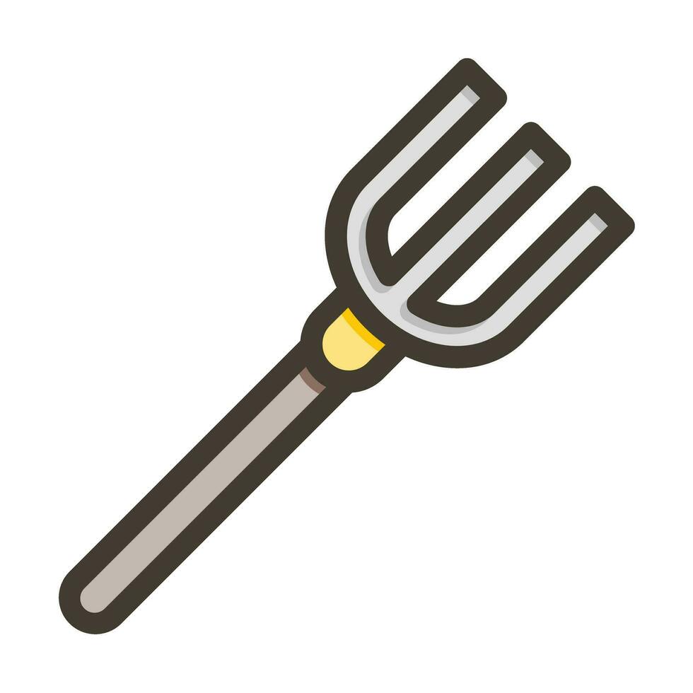 Pitchfork Vector Thick Line Filled Colors Icon For Personal And Commercial Use.