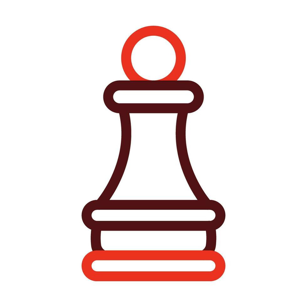 Pawn Vector Thick Line Two Color Icons For Personal And Commercial Use.