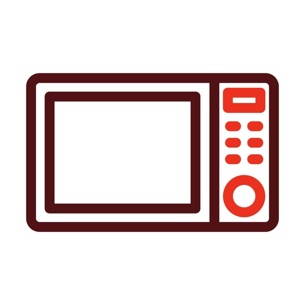 Microwave Vector Thick Line Two Color Icons For Personal And Commercial Use.