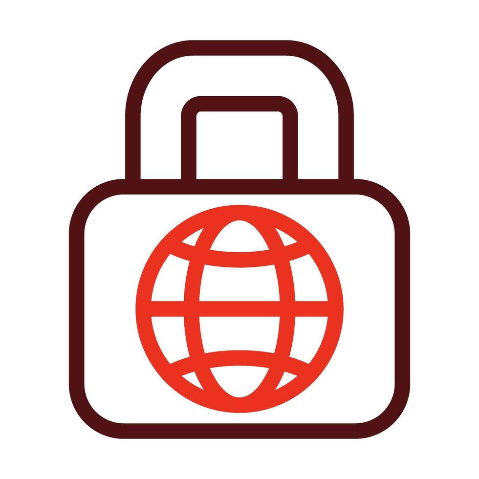 Protected Network Vector Thick Line Two Color Icons For Personal And Commercial Use.